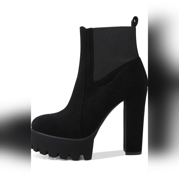 Chunky Platform Boots Ankle Booties 9 - Picture 3 of 5